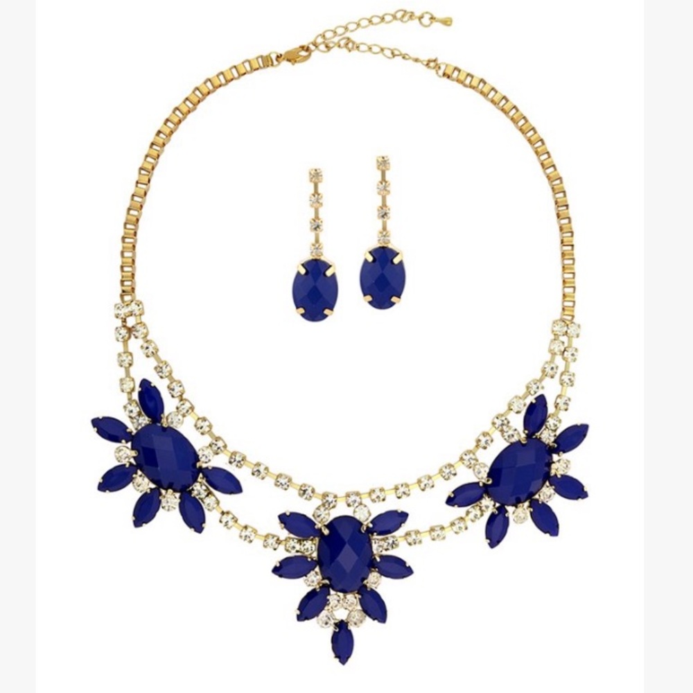 NWT Blue Lab Created & 18k Gold-Plated Jewelry Set